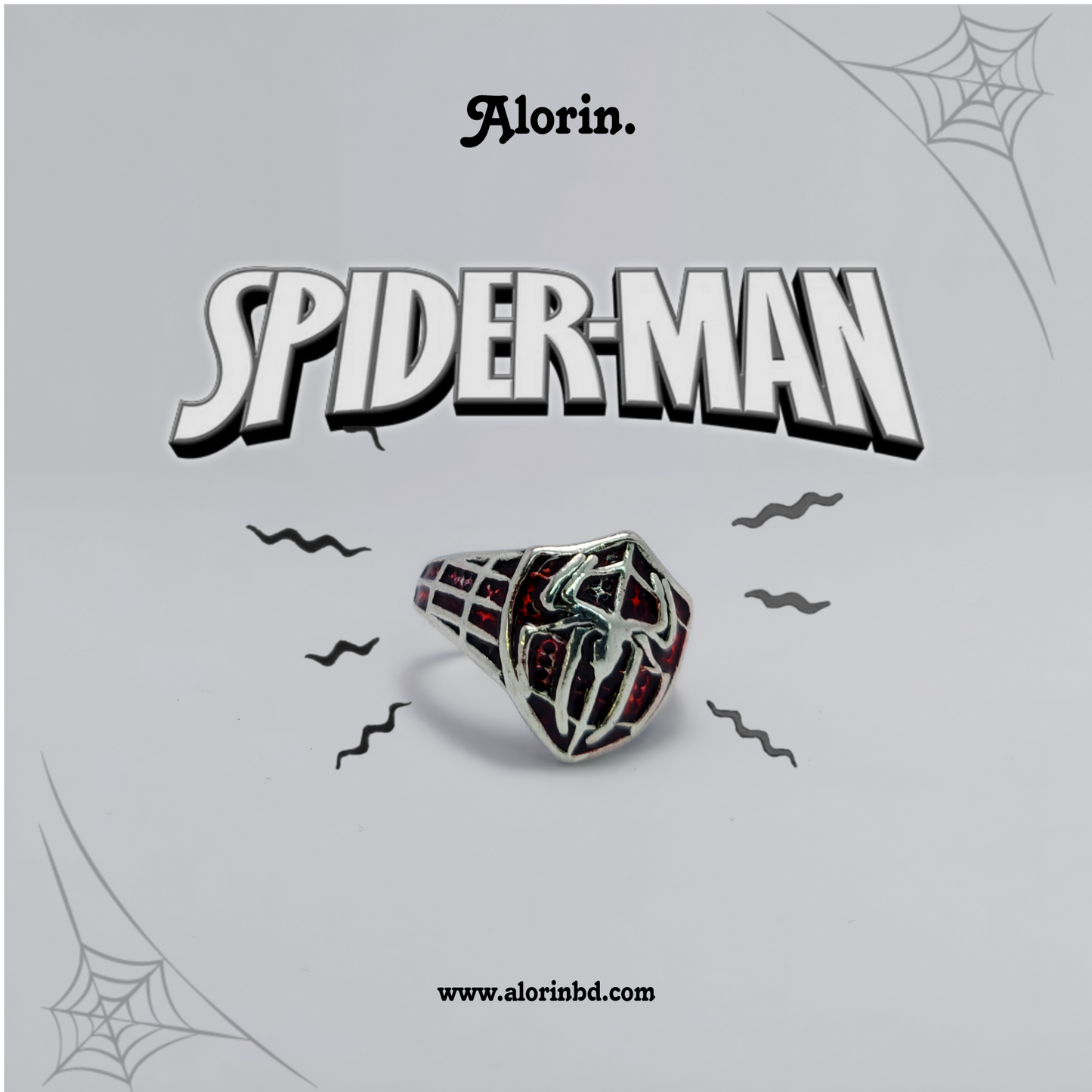 Spider-Man Adjustable Ring (Red & Silver Edition)