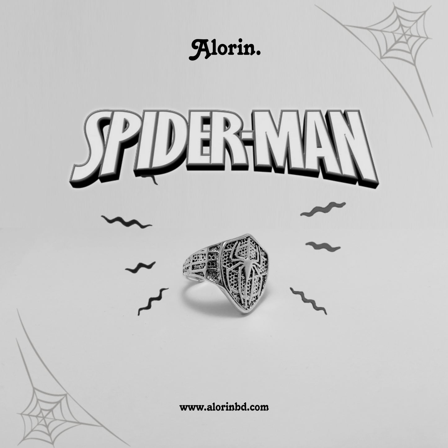 Spider-Man Adjustable Ring (Silver Edition)